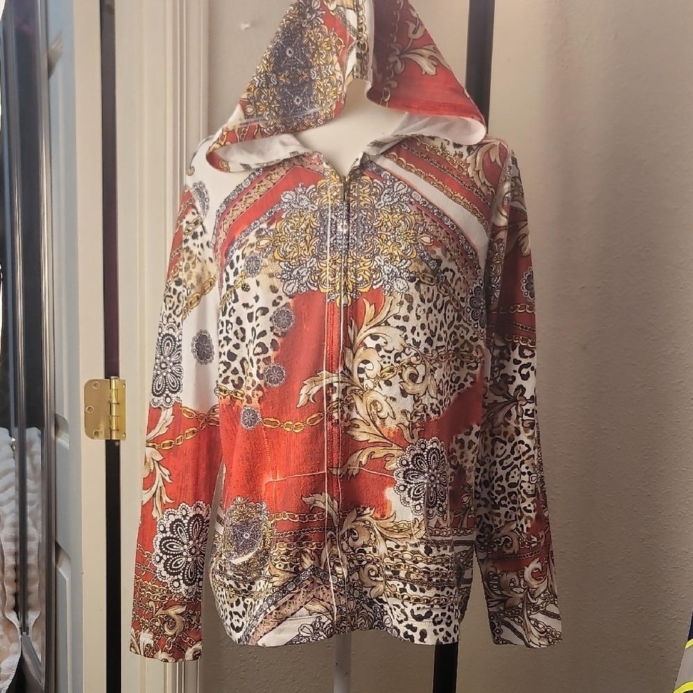 Zenergy by Chico's Patterned Hoodie